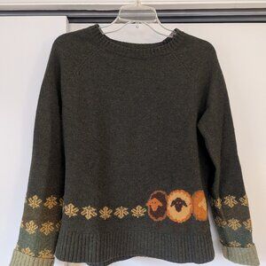 Moss Green and Orange Sheep Sweater by Woolrich